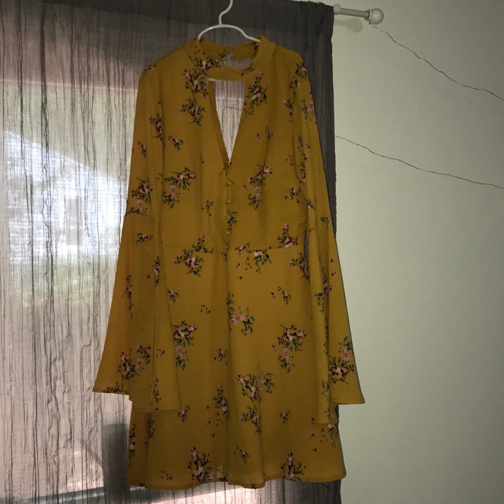 Yellow floral dress